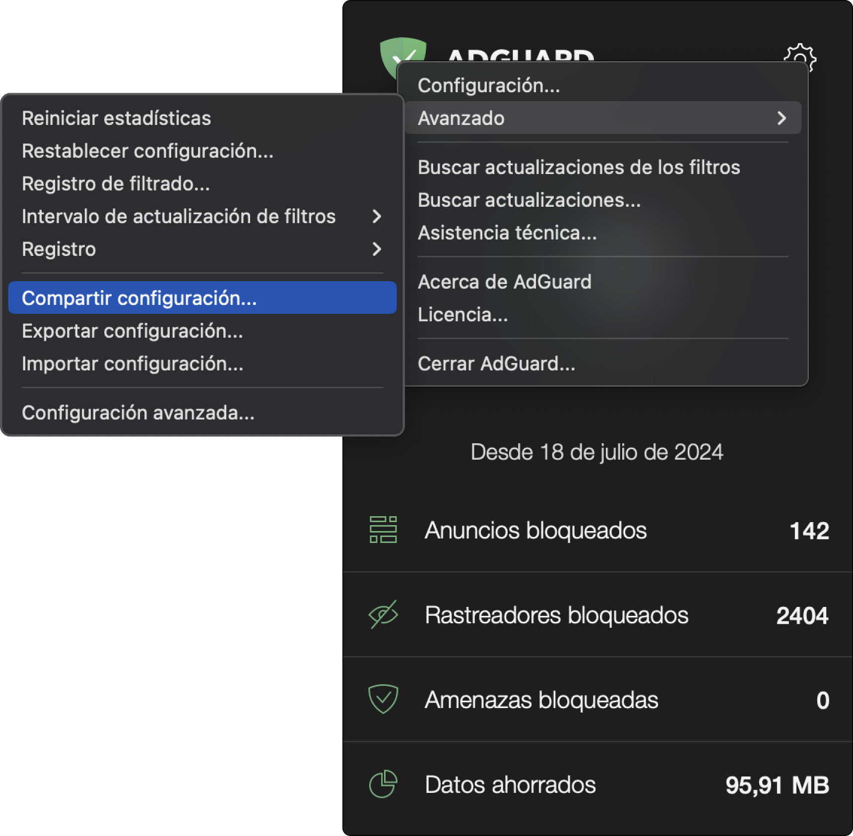 C&oacute;mo compartir configuraciones