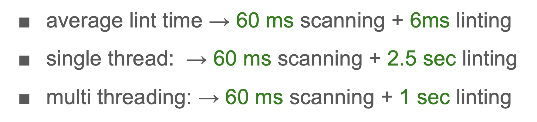 Local lintning times for AdGuard Filters repository after introducing cache