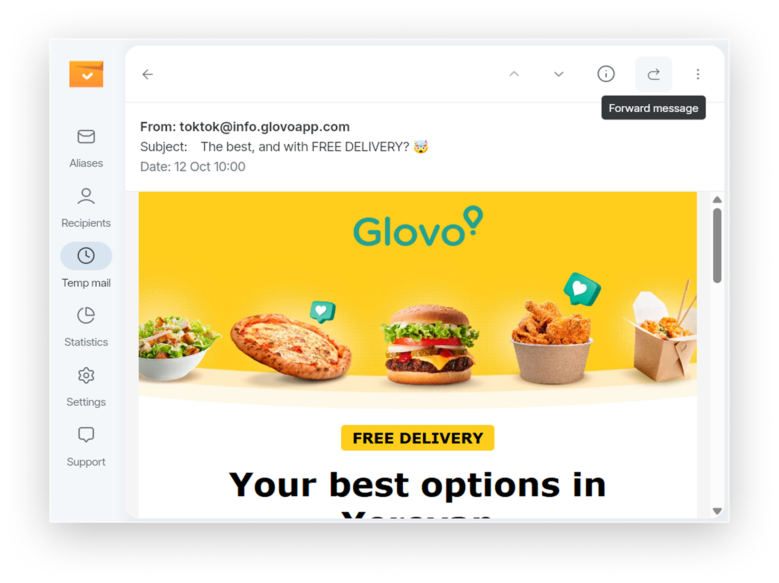 Forward email *border