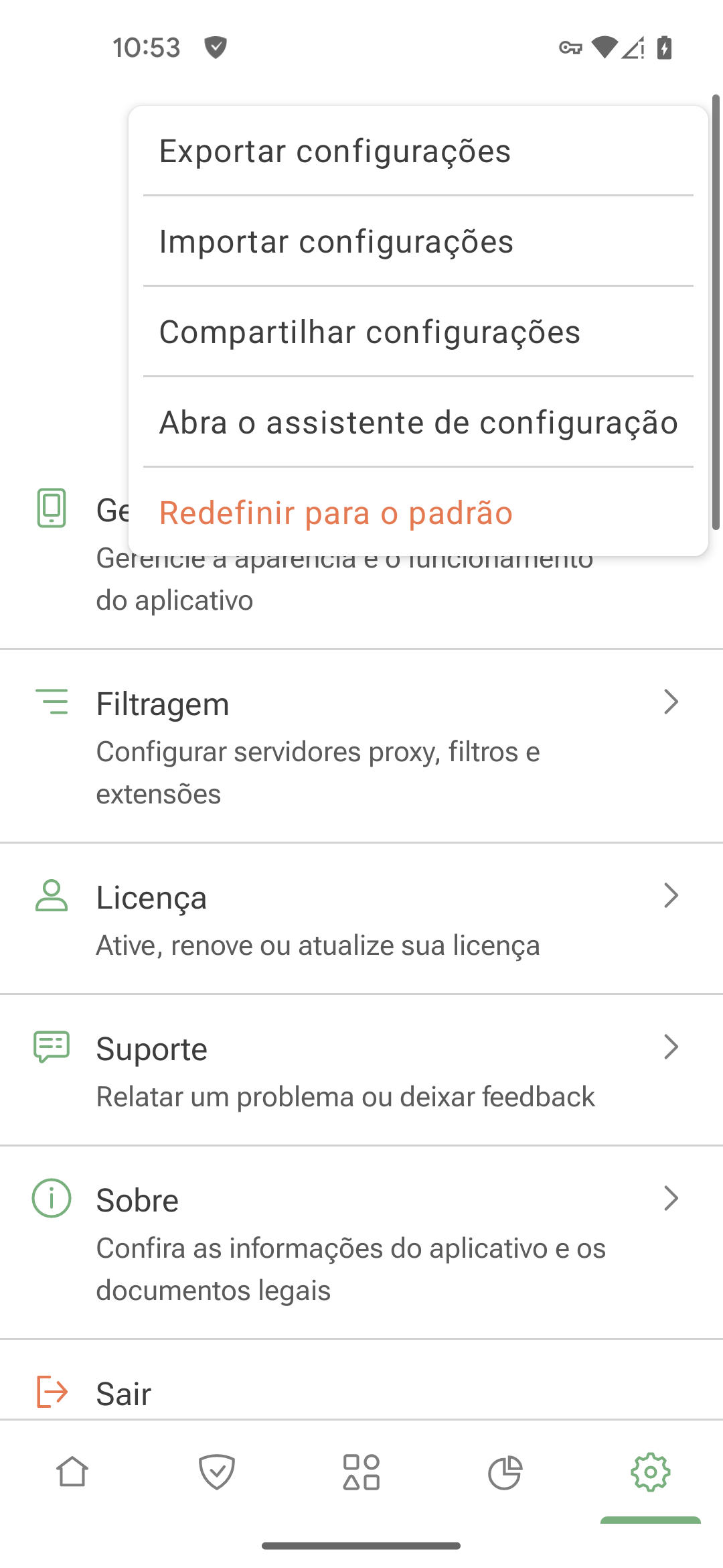 Compartilhar configura&ccedil;&otilde;es *mobile