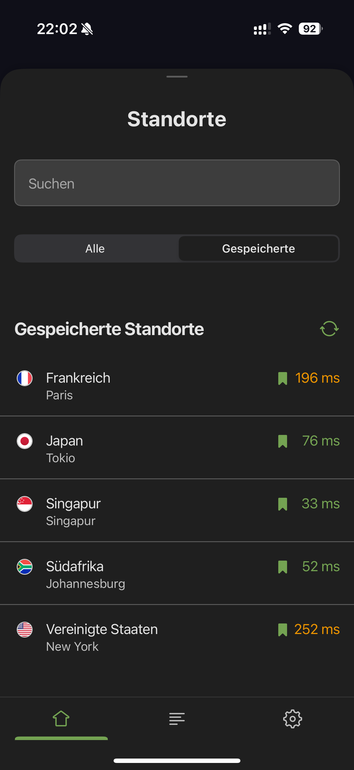 Gespeicherte Standorte *mobile_border